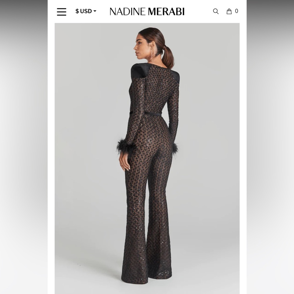 Nadine Merabi Rachel Sequin Jumpsuit - Picture 2 of 10